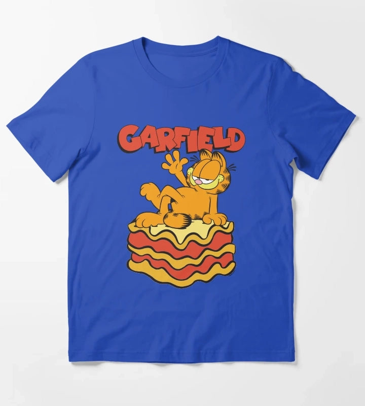 Garfield Lasagna Slice Garfield Pose T-Shirt Blue