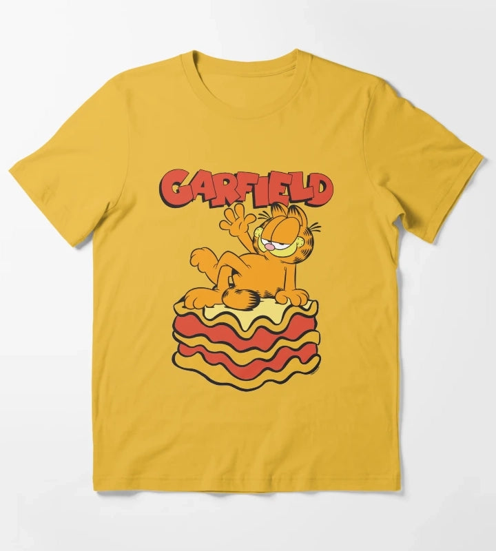 Garfield Lasagna Slice Garfield Pose T-Shirt Yellow