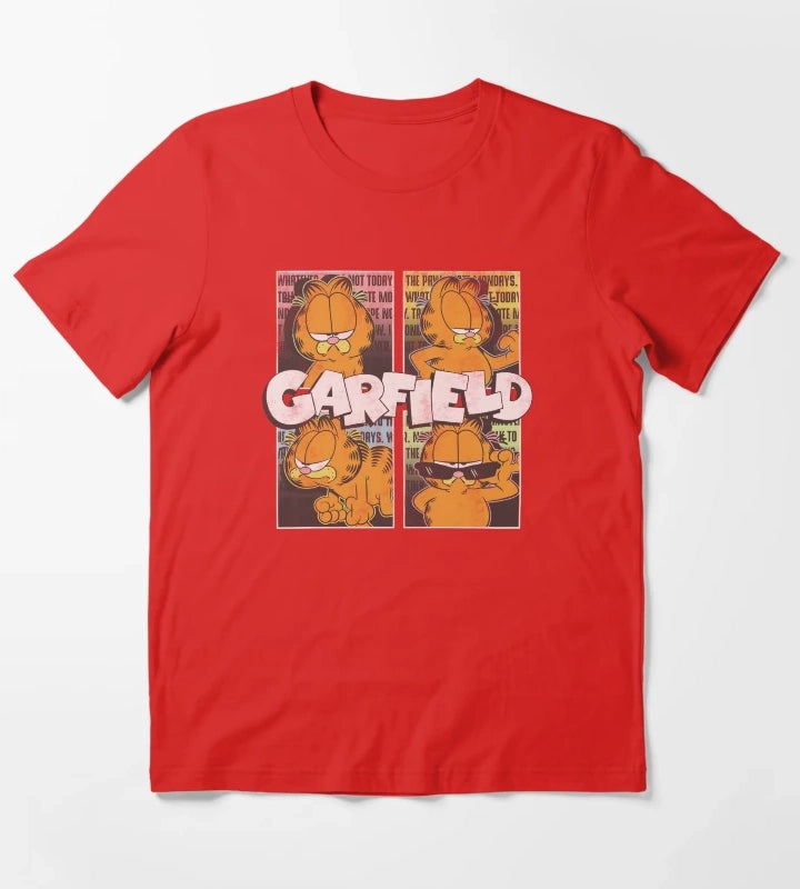 Garfield Many Moods Street Grid T-Shirt Red