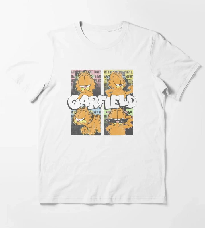 Garfield Many Moods Street Grid T-Shirt White