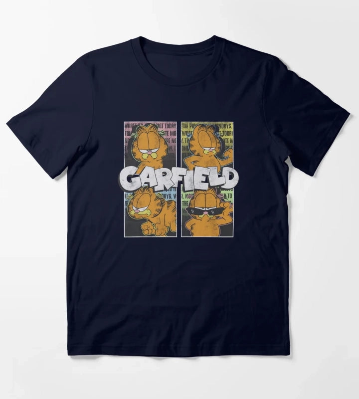 Garfield Many Moods Street Grid T-Shirt Navy
