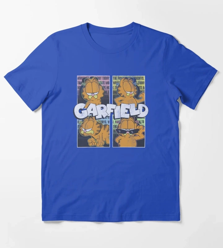 Garfield Many Moods Street Grid T-Shirt Blue