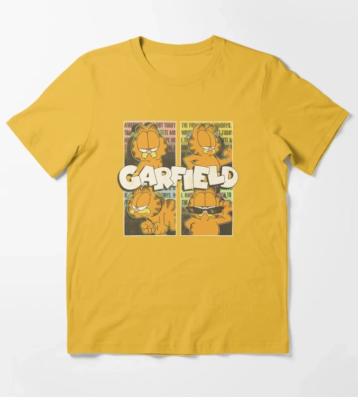 Garfield Many Moods Street Grid T-Shirt Yellow