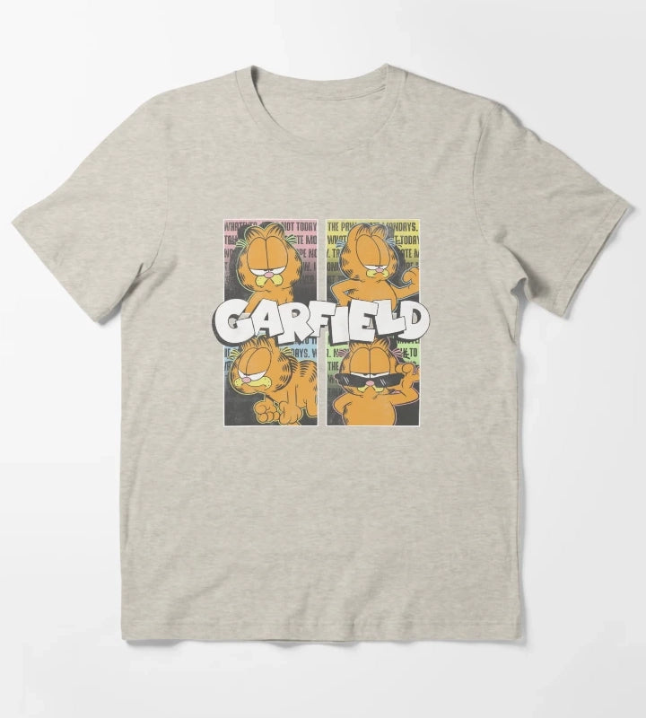 Garfield Many Moods Street Grid T-Shirt Cream