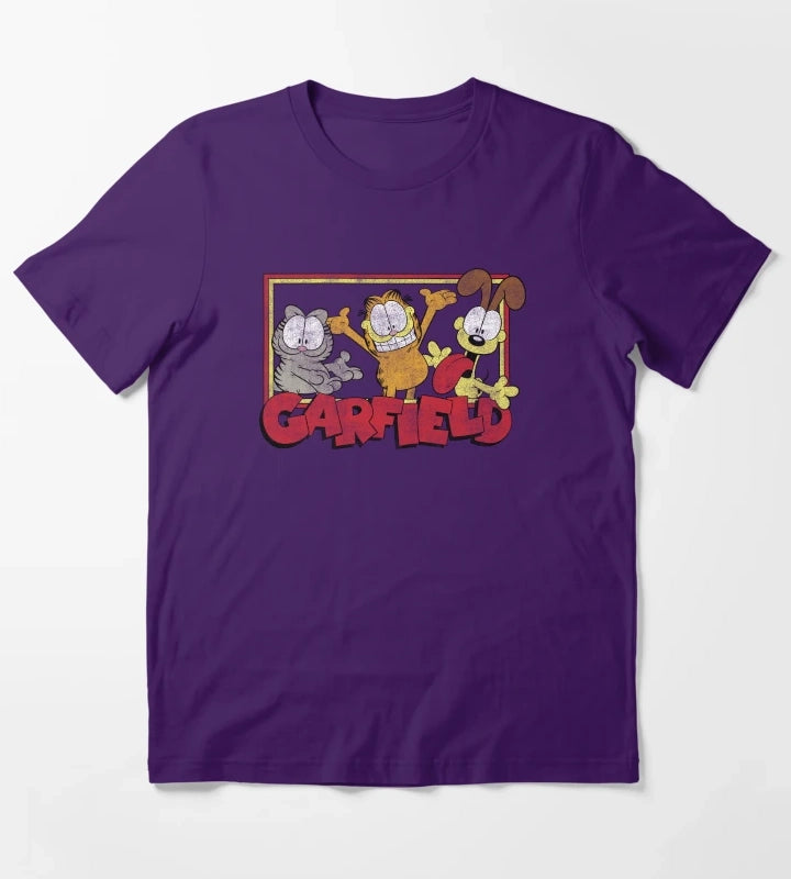 Garfield Odie Garfield Group T-Shirt Purple