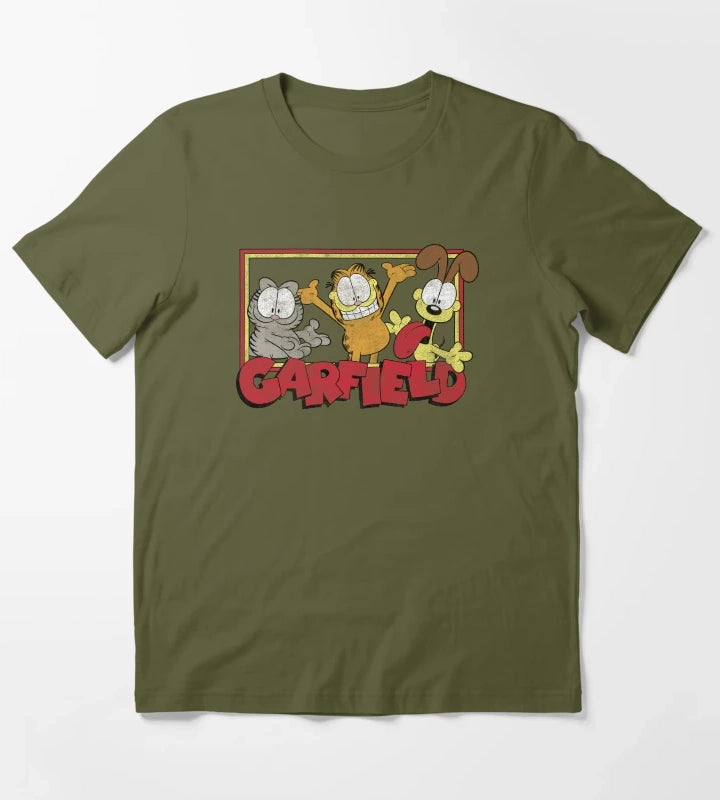 Garfield Odie Garfield Group T-Shirt Olive Green