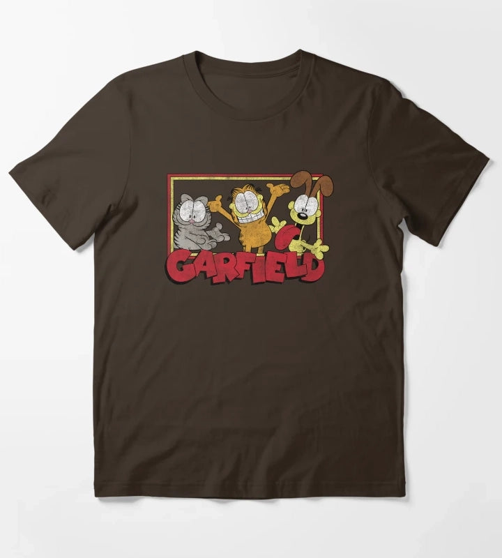Garfield Odie Garfield Group T-Shirt Brown