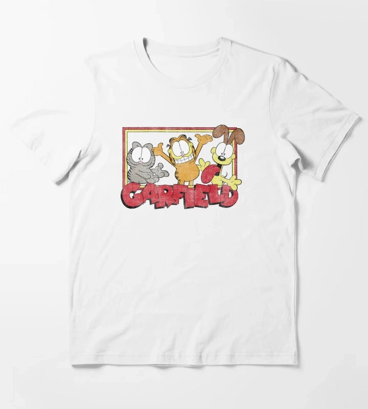 Garfield Odie Garfield Group T-Shirt White
