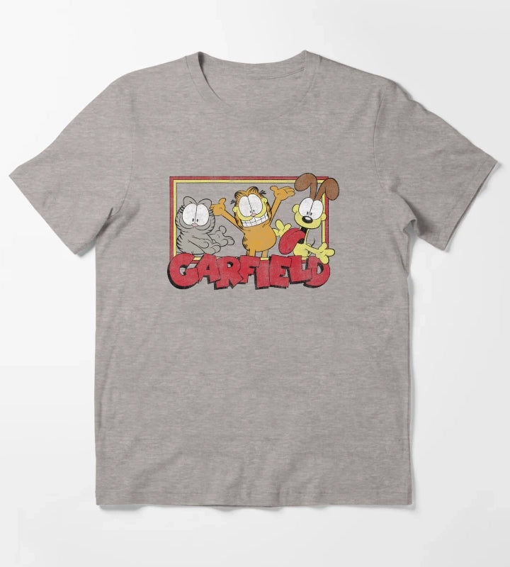 Garfield Odie Garfield Group T-Shirt Heather Grey