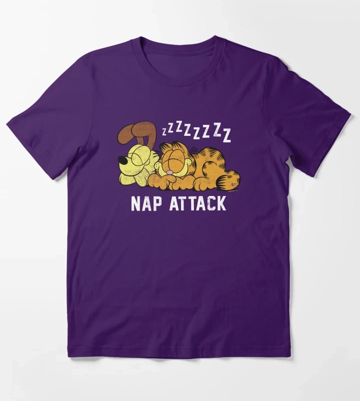 Garfield Odie Garfield Nap Attack Zzzz T-Shirt Purple
