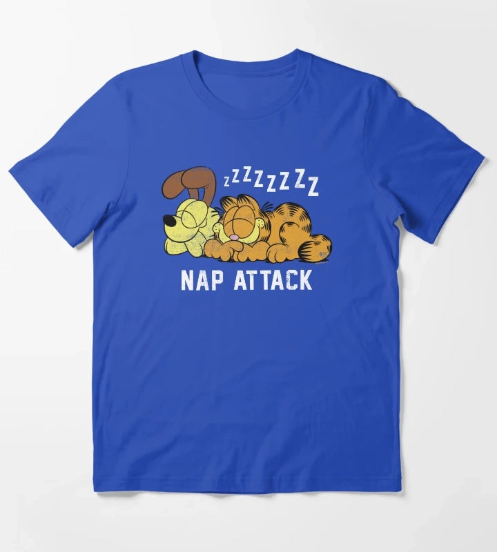 Garfield Odie Garfield Nap Attack Zzzz T-Shirt Blue