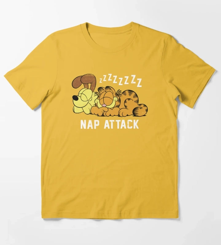 Garfield Odie Garfield Nap Attack Zzzz T-Shirt Yellow