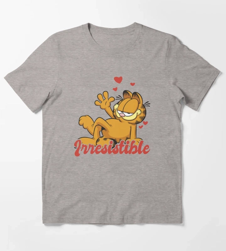 Garfield Valentines Day Irresistible T-Shirt Heather Grey