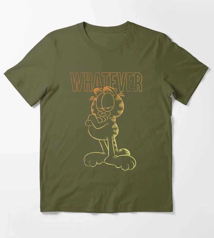 Garfield Whatever Ombre Garfield T-Shirt Olive Green