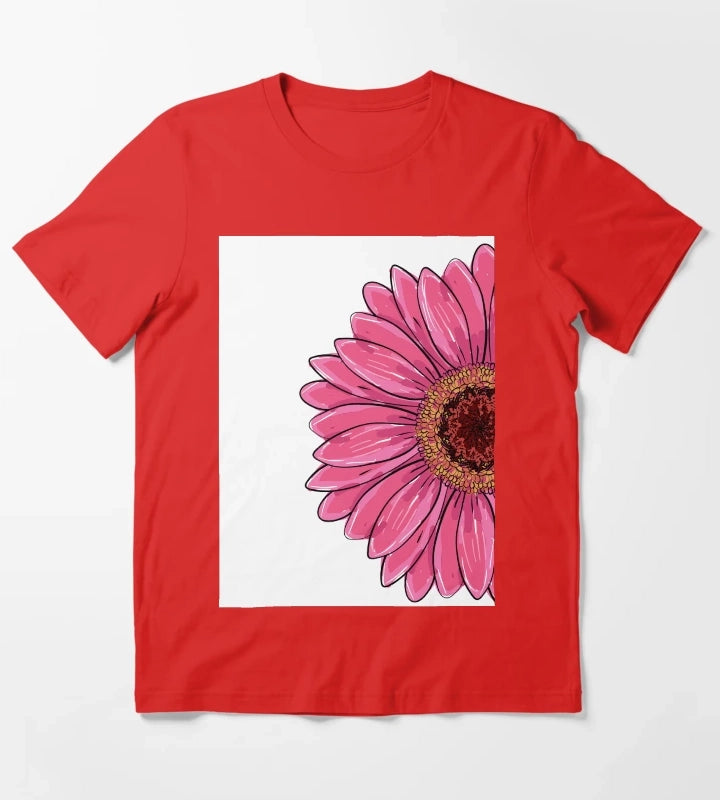 Gerber Gerbera Daisy Garberia flowers yellow pink purple orange flower floral T-Shirt Red