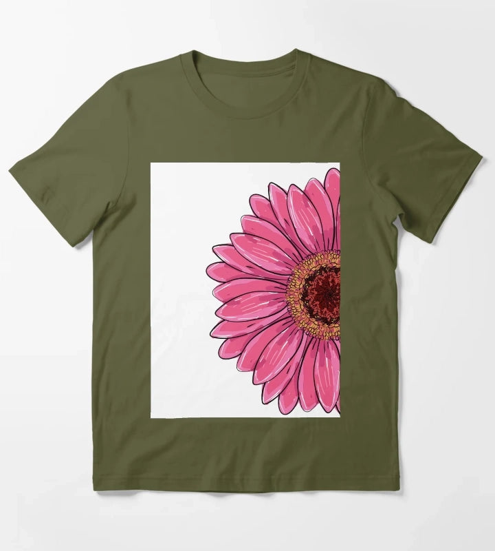 Gerber Gerbera Daisy Garberia flowers yellow pink purple orange flower floral T-Shirt Olive Green