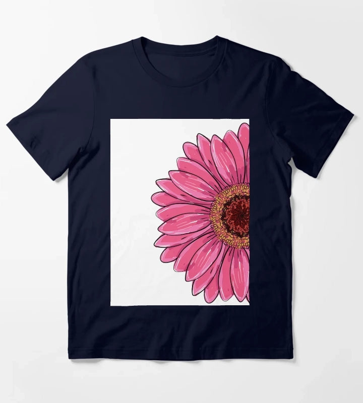 Gerber Gerbera Daisy Garberia flowers yellow pink purple orange flower floral T-Shirt Navy