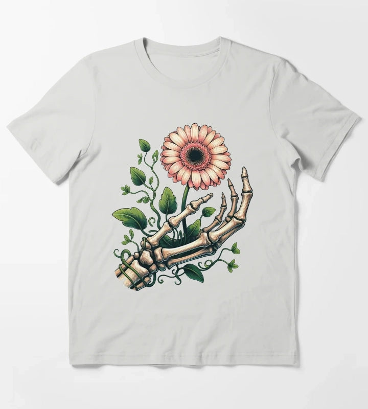 Gerbera Daisy Flower T-Shirt Light Grey
