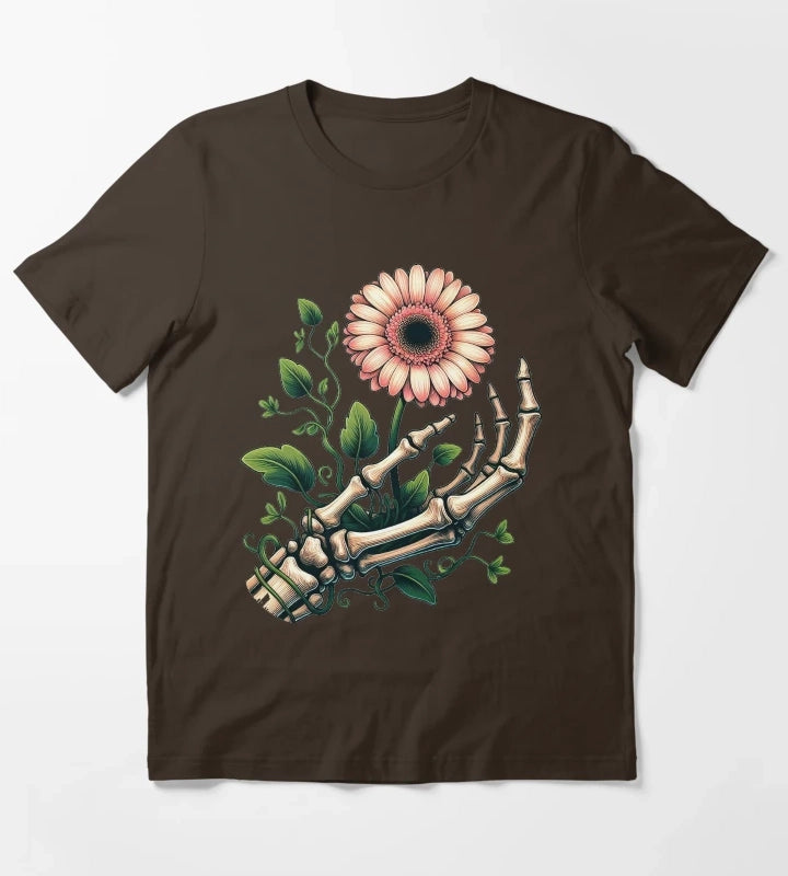 Gerbera Daisy Flower T-Shirt Brown