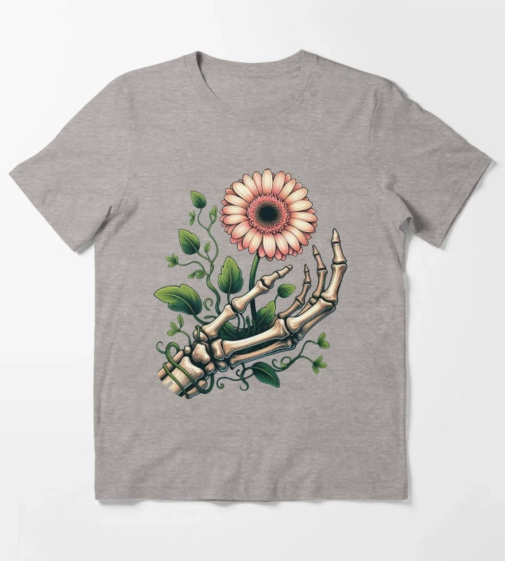 Gerbera Daisy Flower T-Shirt Heather Grey