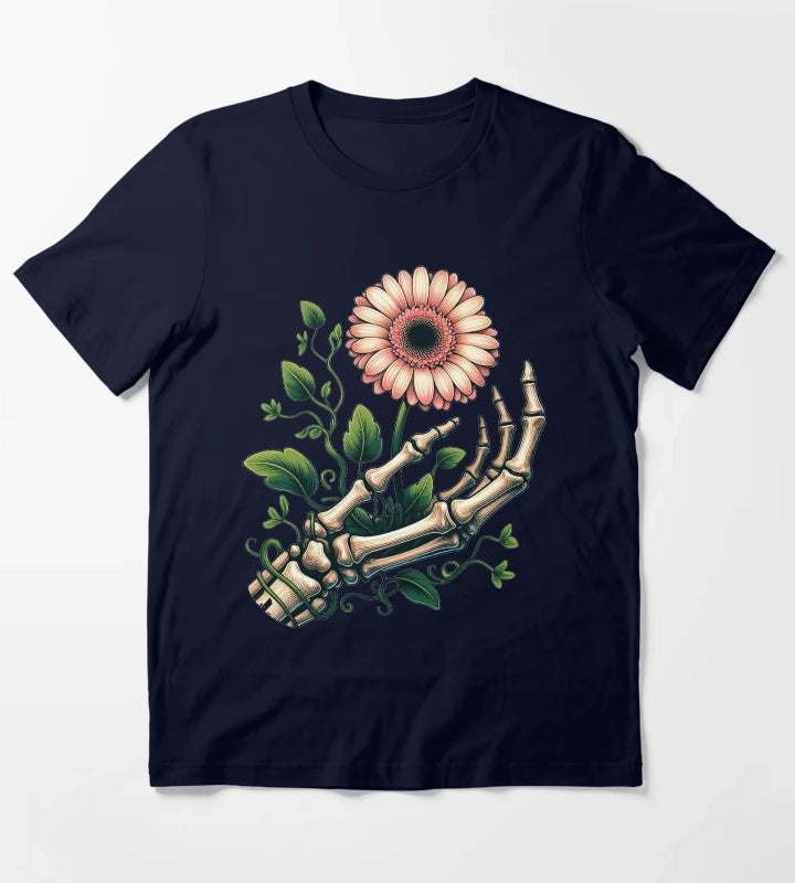 Gerbera Daisy Flower T-Shirt Navy
