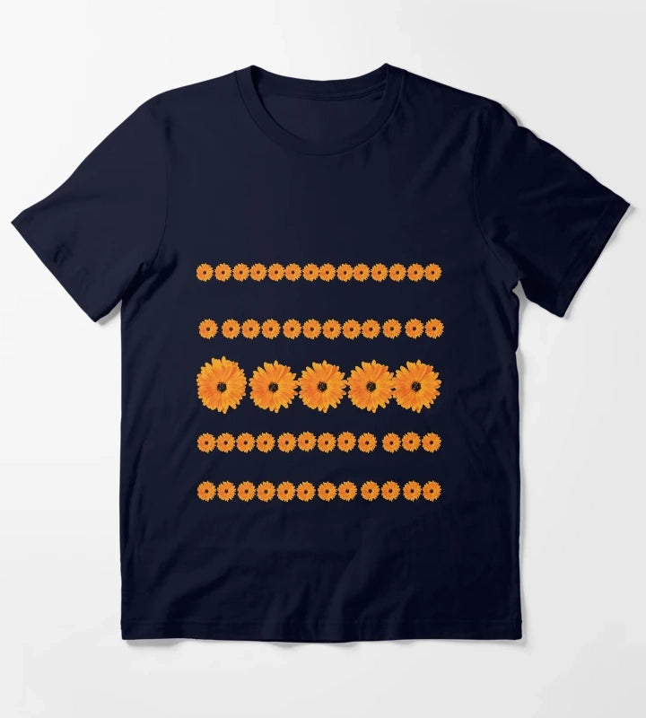 Gerbera Daisy Orange Gerbera Daisy T-Shirt Navy