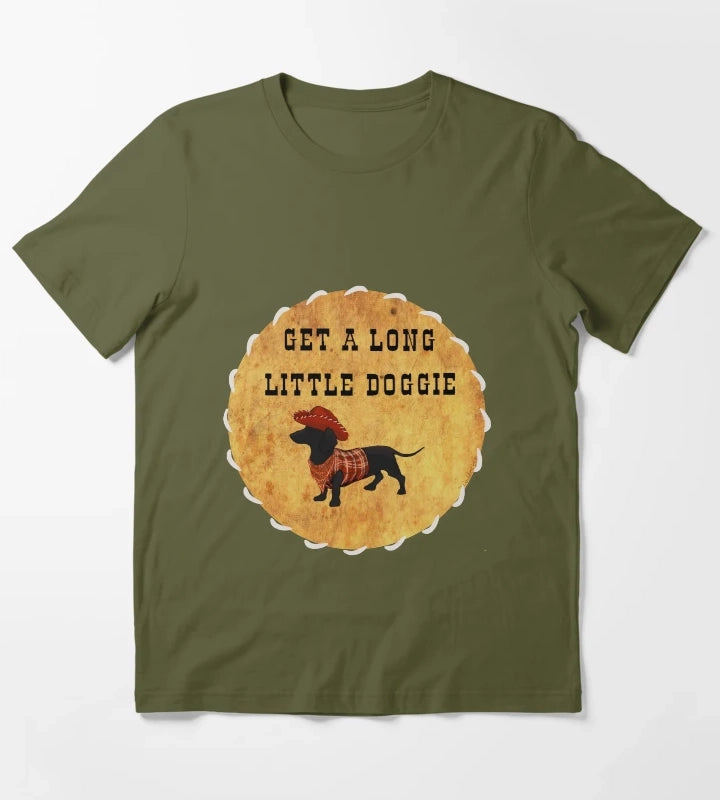 Get A Long Little Doggie T-Shirt Olive Green