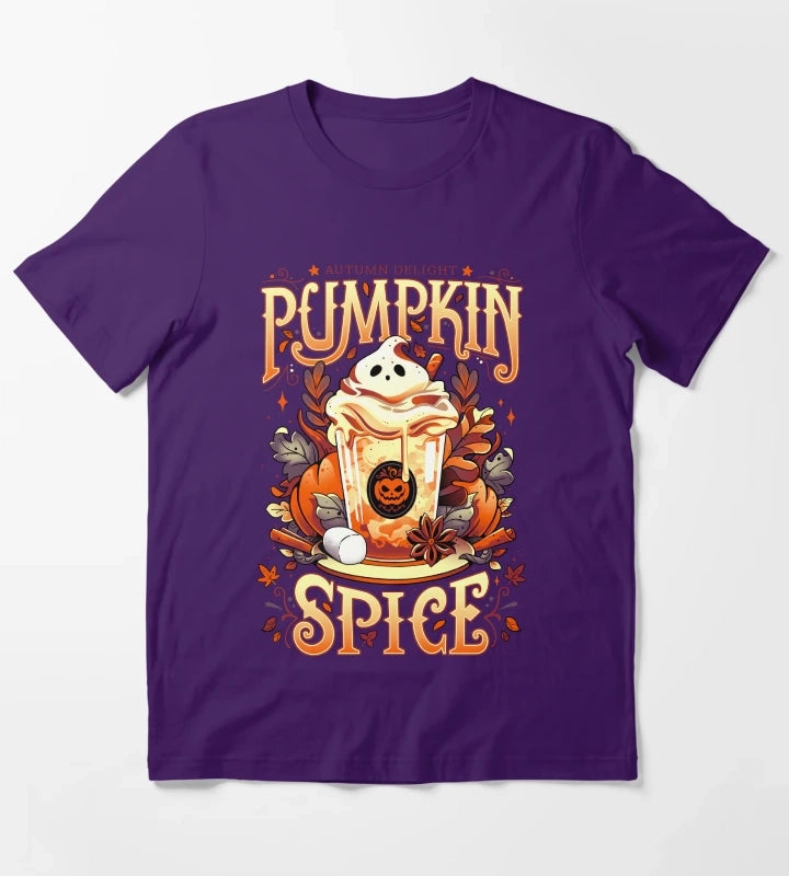 Ghostly Pumpkin Spice light version T-Shirt Purple