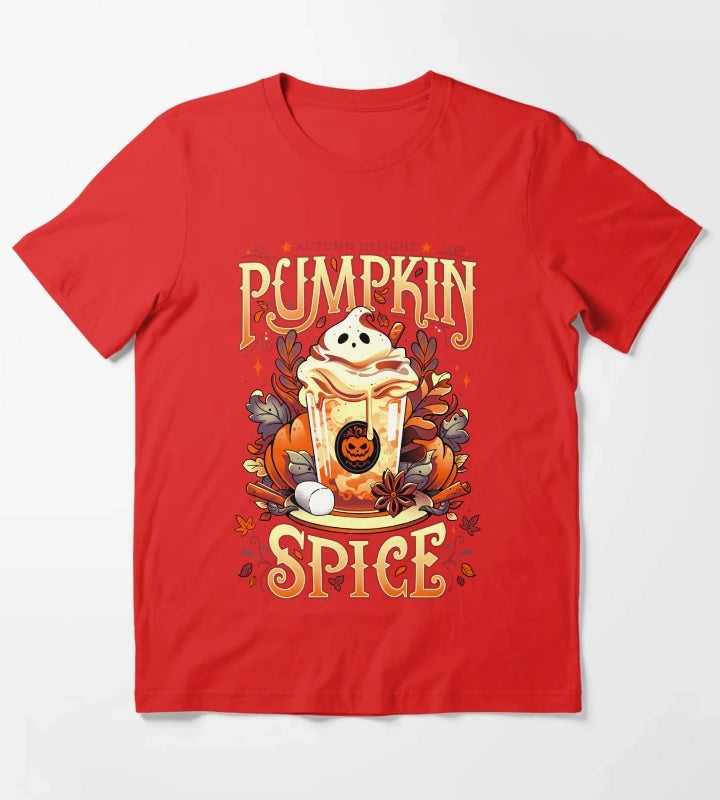 Ghostly Pumpkin Spice light version T-Shirt Red