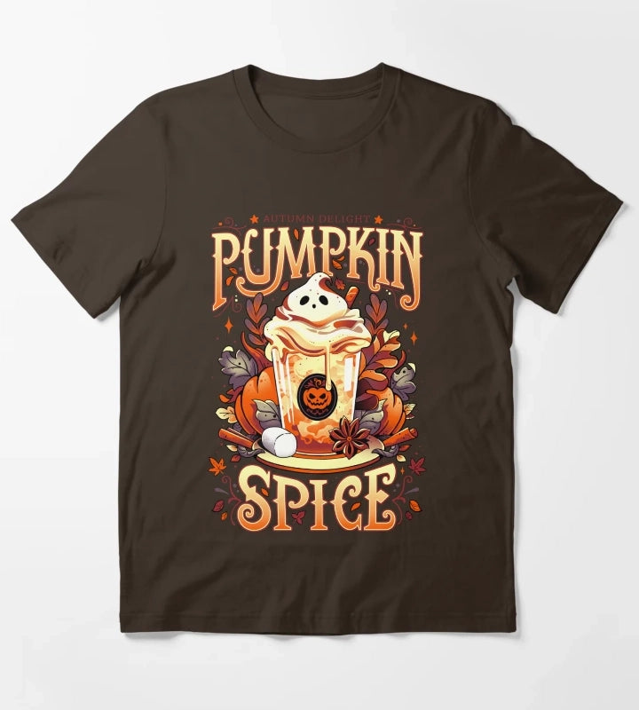 Ghostly Pumpkin Spice light version T-Shirt Brown