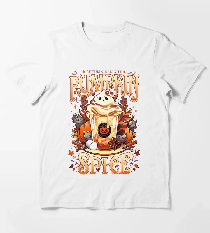 Ghostly Pumpkin Spice light version T-Shirt White