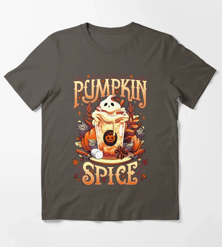 Ghostly Pumpkin Spice light version T-Shirt Dark Grey