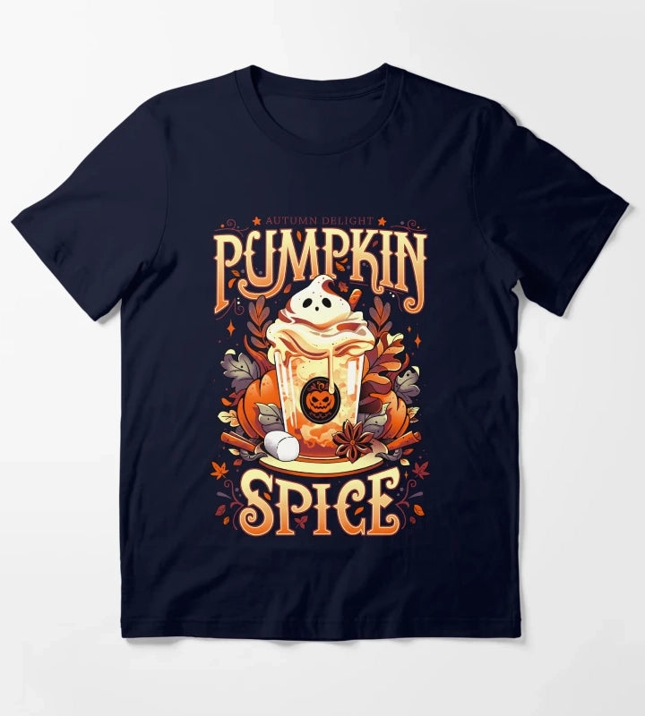 Ghostly Pumpkin Spice light version T-Shirt Navy