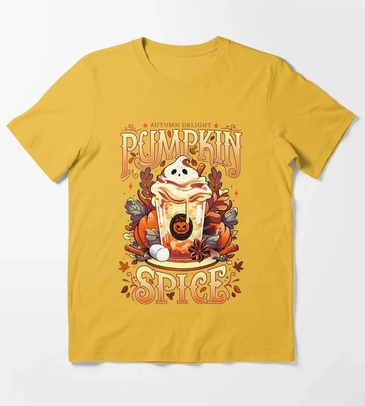 Ghostly Pumpkin Spice light version T-Shirt Yellow
