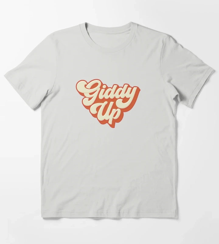 Giddy Up orange T-Shirt Light Grey