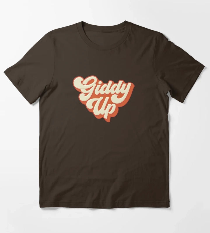 Giddy Up orange T-Shirt Brown
