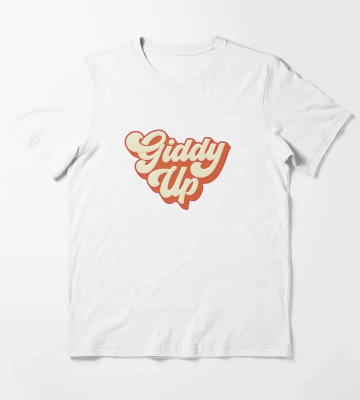 Giddy Up orange T-Shirt White