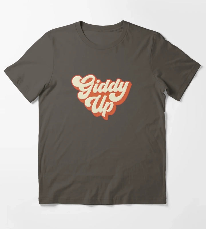 Giddy Up orange T-Shirt Dark Grey
