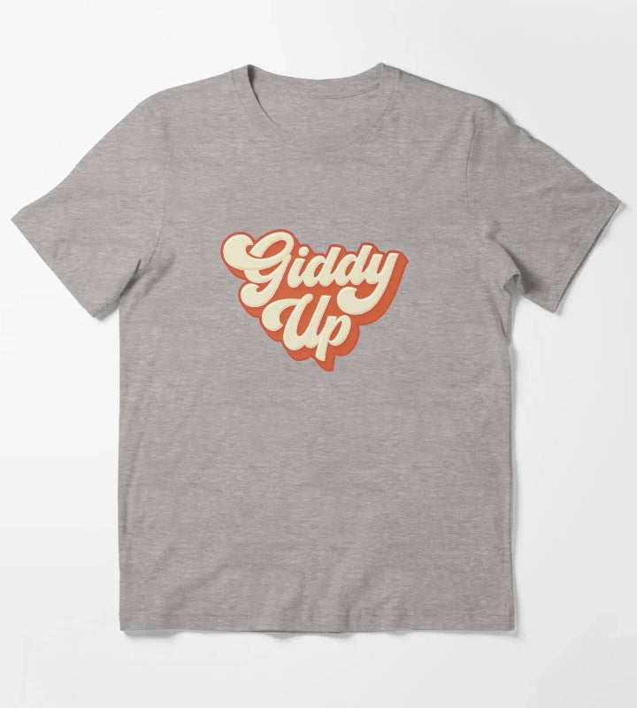 Giddy Up orange T-Shirt Heather Grey