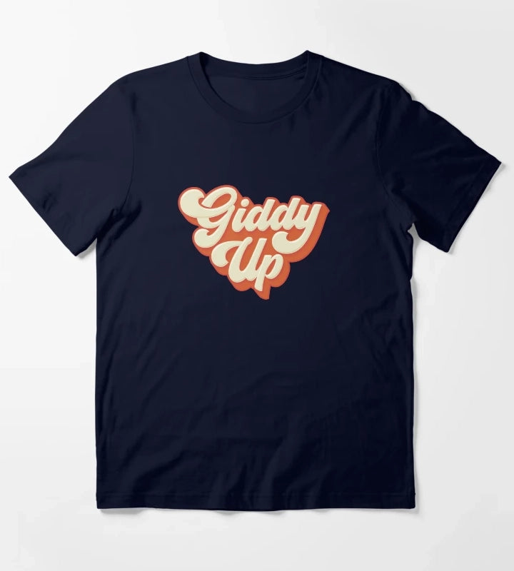 Giddy Up orange T-Shirt Navy
