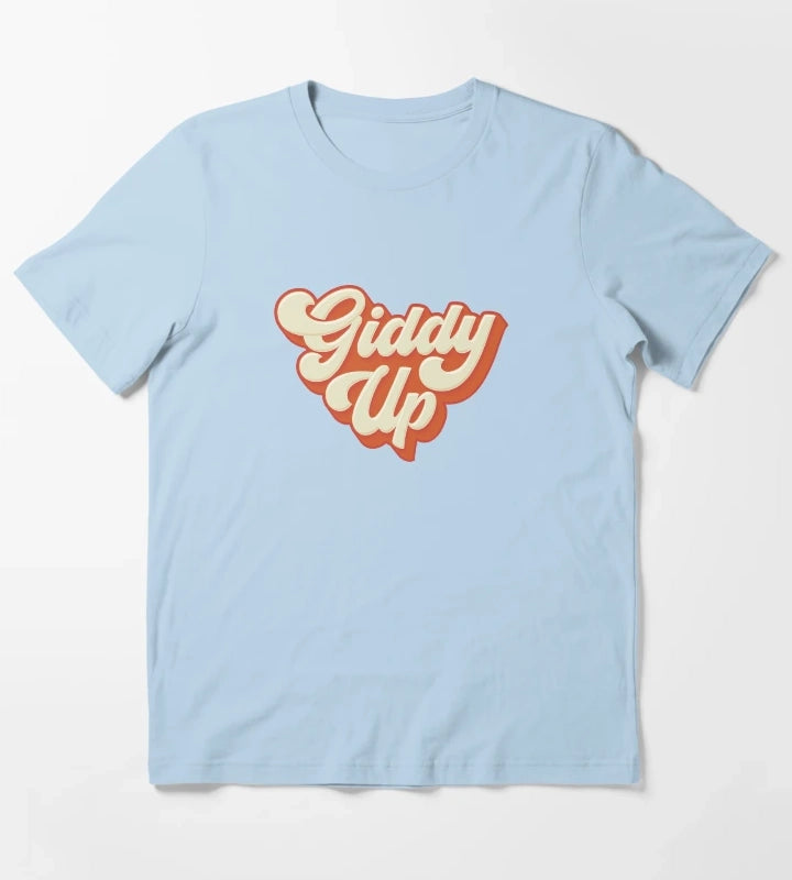 Giddy Up orange T-Shirt Sky Blue