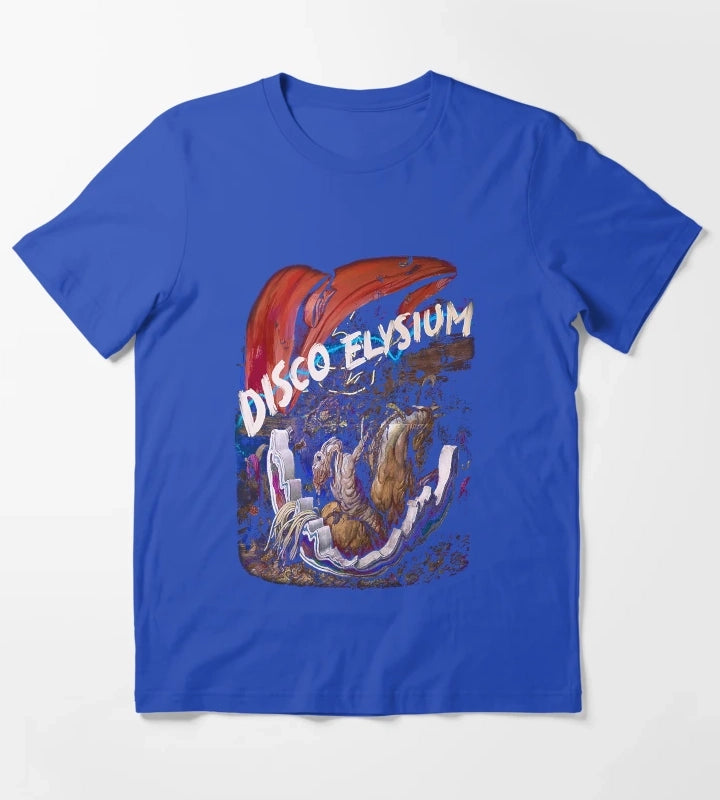 Gift For Men Disco Gameplay Elysium Awesome For Movie Fan T-Shirt Blue