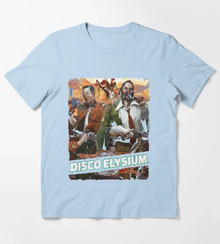 Gifts For Men Disco Gaming Elysium Graphic For Fan T-Shirt Sky Blue
