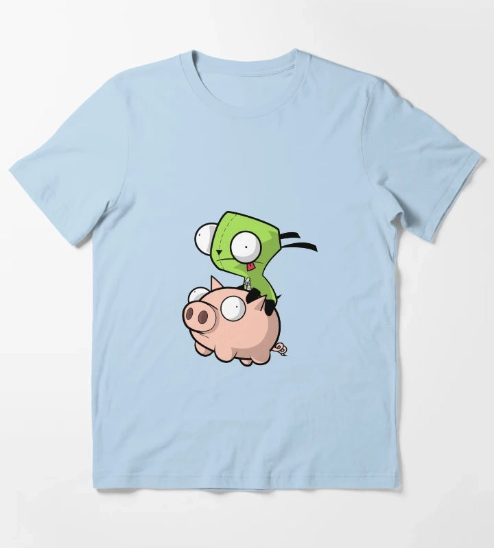 Gir Flying on Piggy T-Shirt Sky Blue