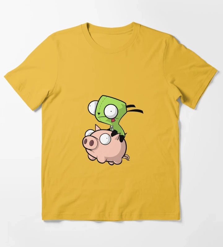 Gir Flying on Piggy T-Shirt Yellow