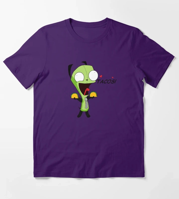 Gir Loves Tacos Invader Zim T-Shirt Purple