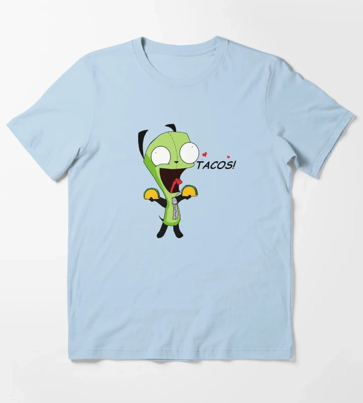Gir Loves Tacos Invader Zim T-Shirt Sky Blue