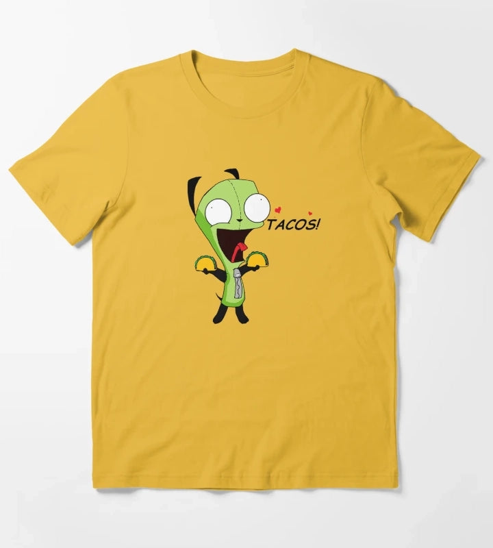 Gir Loves Tacos Invader Zim T-Shirt Yellow
