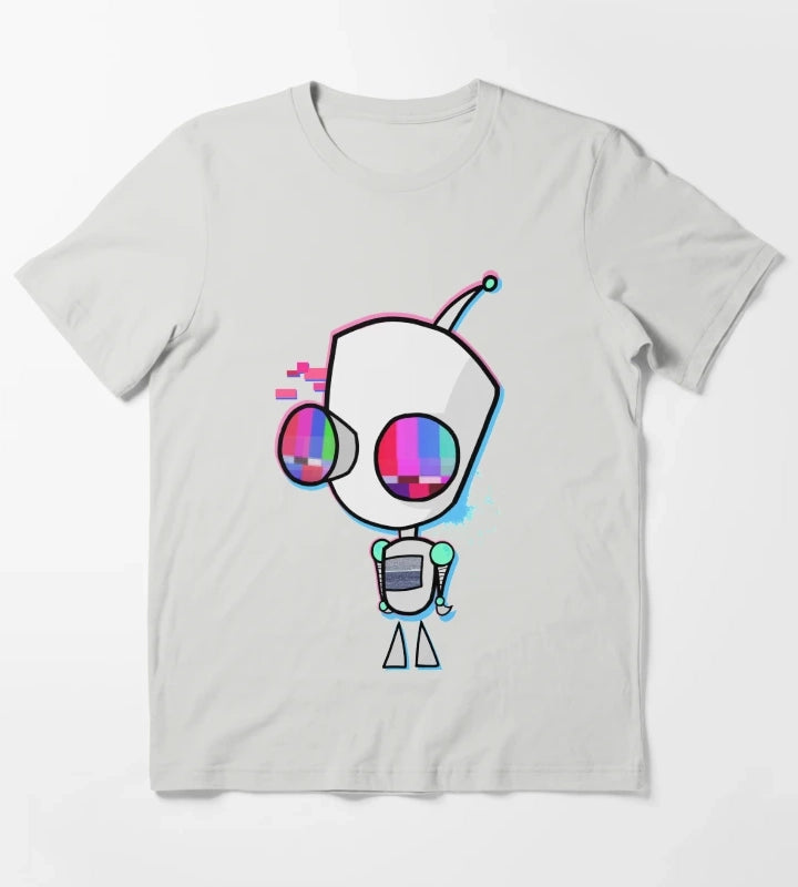 Glitched Gir T-Shirt Light Grey