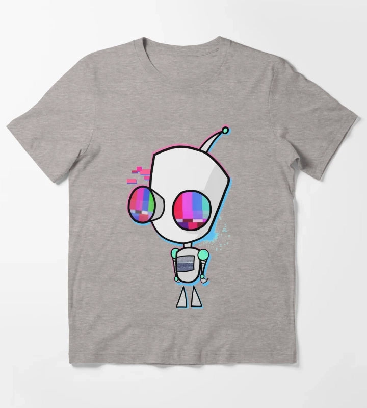Glitched Gir T-Shirt Heather Grey